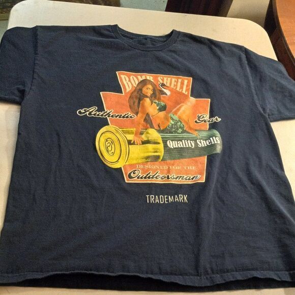Vintage Bombshell Dark Navy Graphic T-shirt, (Remington Shotgun Shell) - Picture 2 of 5